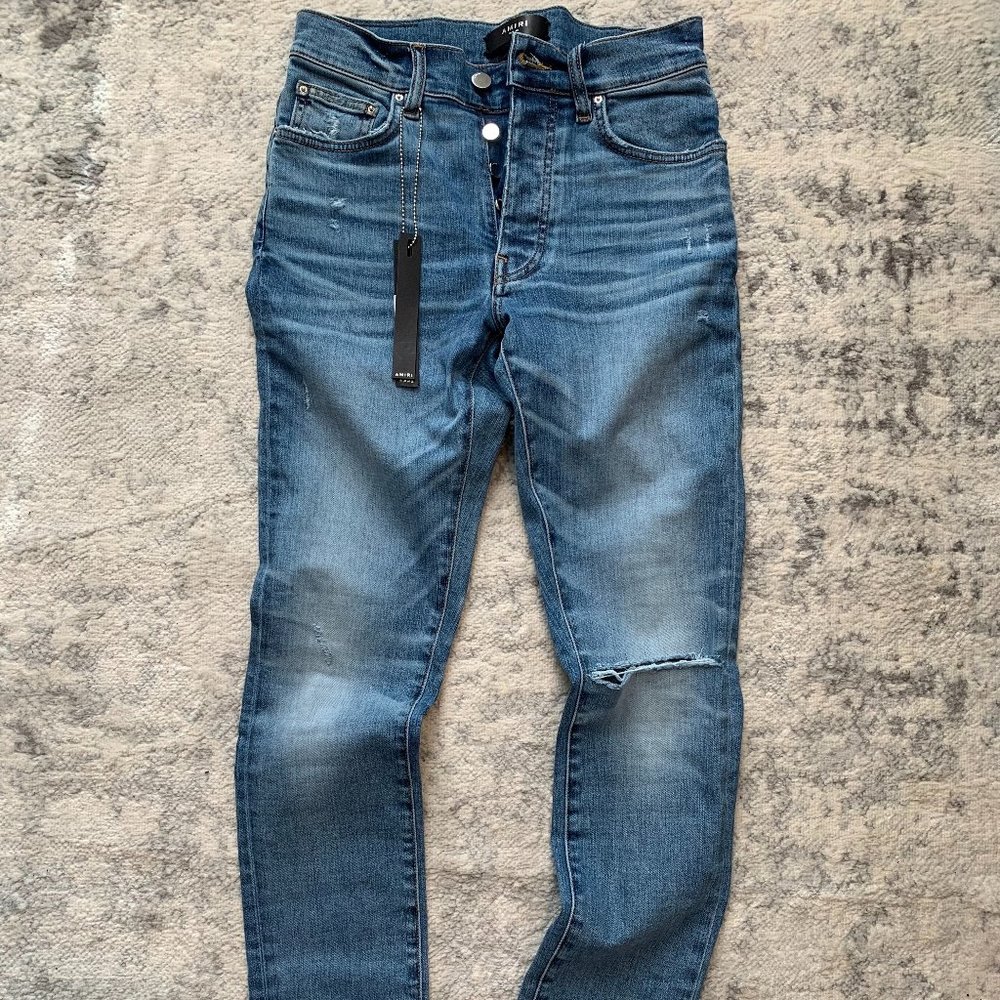 AMIRI Blue Slit Knee Jeans size 30